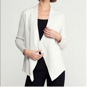 Eileen Fisher Silk/Cotton Interlock Open Front Cardigan Seafoam Green Size M